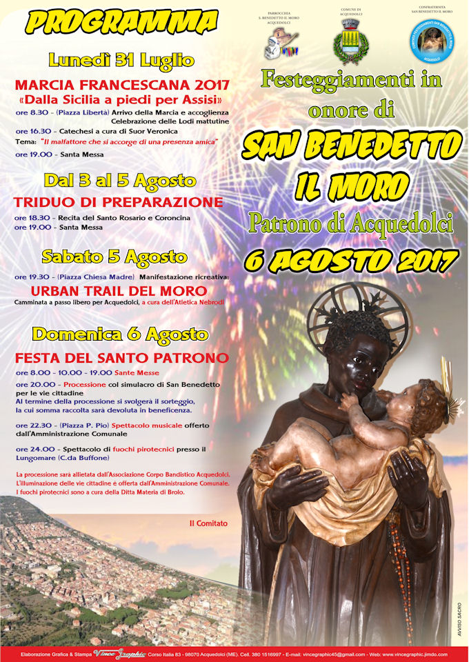 Festa San Benedetto il Moro programma